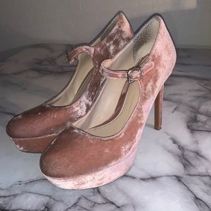 Blush Velvet Heels by Gianni Bini, 5”heel worn a few times. UVGC